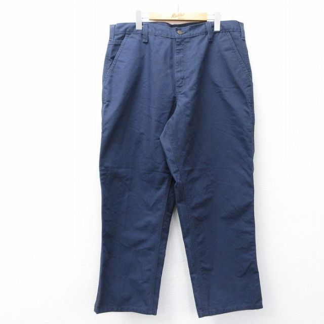 W37★古着 カーハート Carhartt ペインター パンツ メンズ ダック地 濃紺系 ネイビー 25oct31 中古 ボトムス ロング