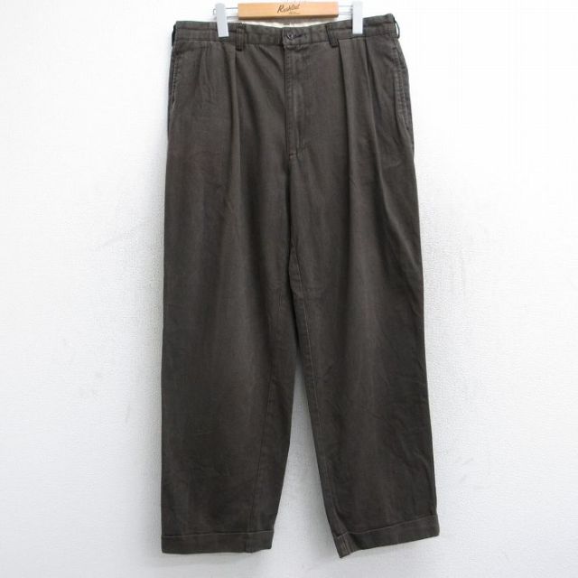 W35★古着 ラルフローレン Ralph Lauren ブランド チノ パンツ チノパン メンズ コットン 茶 ブラウン 25oct31 中古 ボトムス ロング