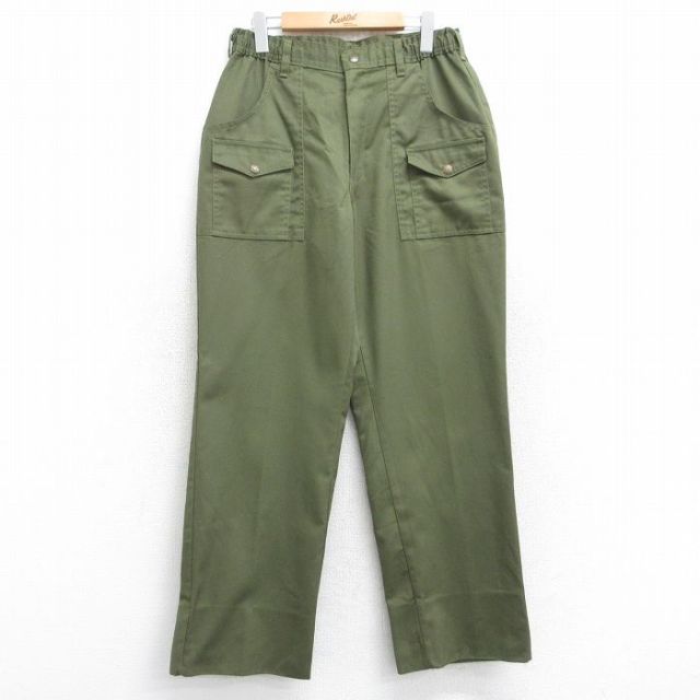 W31★古着 ボーイスカウト ブッシュ パンツ メンズ 90年代 90s 濃緑 グリーン 25oct31 中古 ボトムス ロング