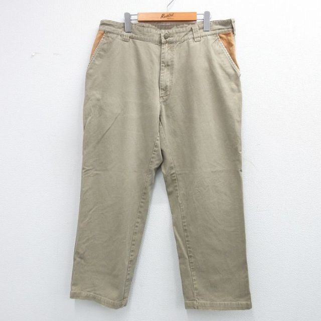 W35★古着 オービス ORVIS パンツ メンズ 00年代 00s コットン ベージュ カーキ 25nov04 中古 ボトムス ロング