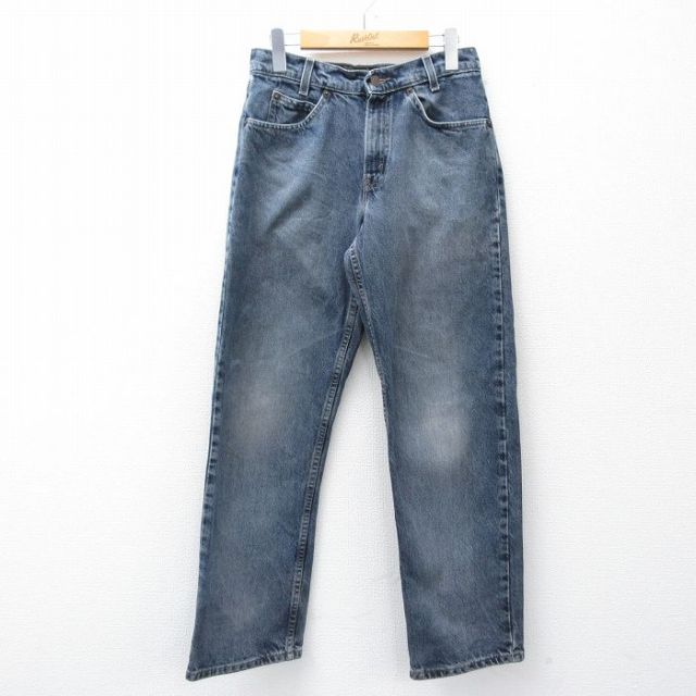 【20%OFF】W28★古着 リーバイス Levis 562 ジーンズ メンズ 90年代 90s コットン USA製 紺 ネイビー デニム 25nov04 中古 ボトムス ジーパン Gパン ロング パンツ