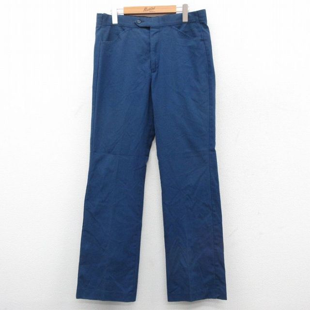 W33★古着 リー Lee パンツ メンズ 80年代 80s タロン 紺 ネイビー 25nov04 中古 ボトムス ロング