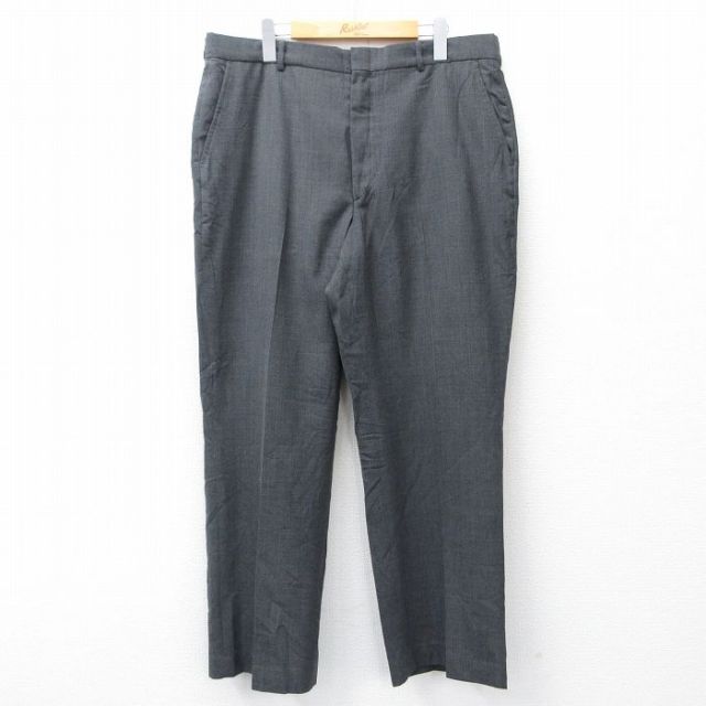 W38★古着 タウンクラフト スラックス パンツ メンズ 90年代 90s 濃グレー系 25nov05 中古 ボトムス ロング
