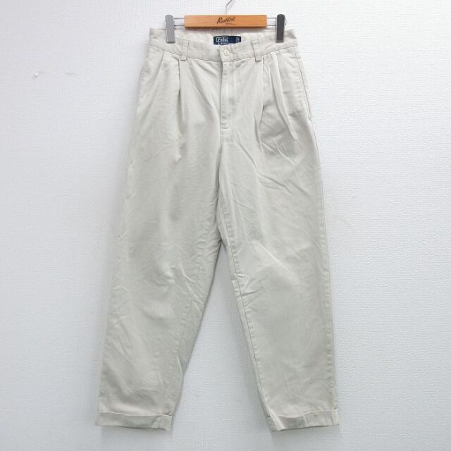 【20%OFF】W27★古着 ラルフローレン ブランド チノ パンツ チノパン メンズ 90年代 90s HAMMOND コットン ベージュ 25nov11