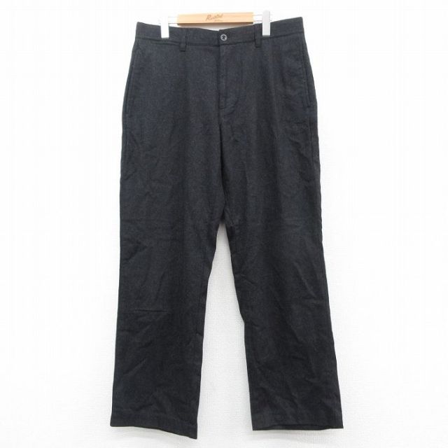 W34★古着 ギャップ GAP パンツ メンズ ウール 黒 25nov17