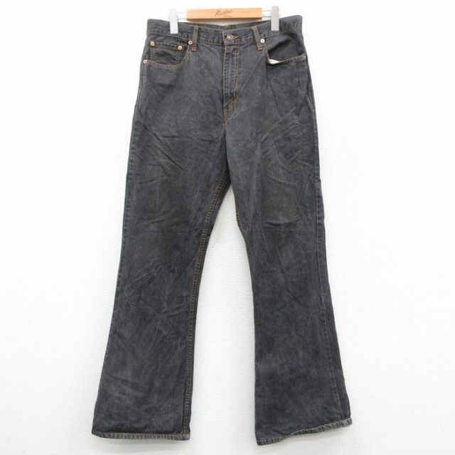 【20%OFF】W33★古着 リーバイス Levis 530 ジーンズ メンズ フレア ブーツカット コットン 黒 デニム 25nov19