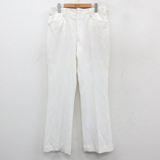 W33★古着 HAGGAR スラックス パンツ メンズ 80年代 80s 白 25nov19