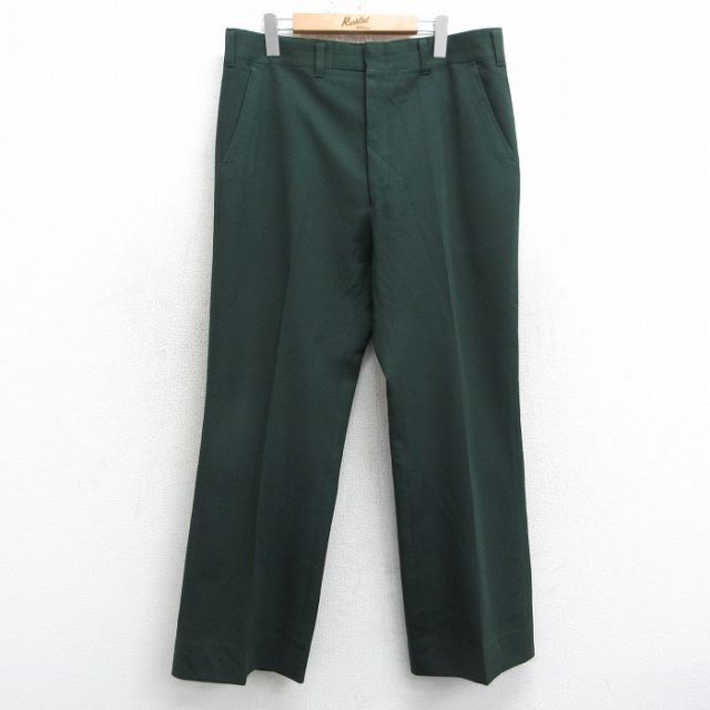 【20%OFF】W35★古着 HAGGAR スラックス パンツ メンズ 80年代 80s USA製 緑 25nov20