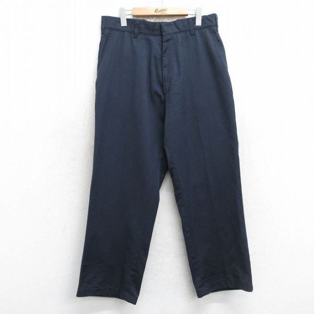 W33★古着 ワーク パンツ メンズ 80年代 80s USA製 タロン 濃紺 25nov20