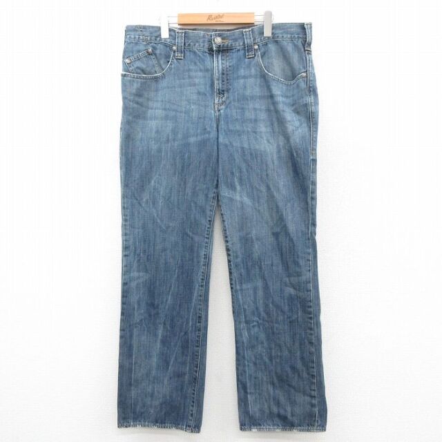 【20%OFF】W38★古着 ジーンズ メンズ ヒゲ コットン 紺 デニム 25nov21
