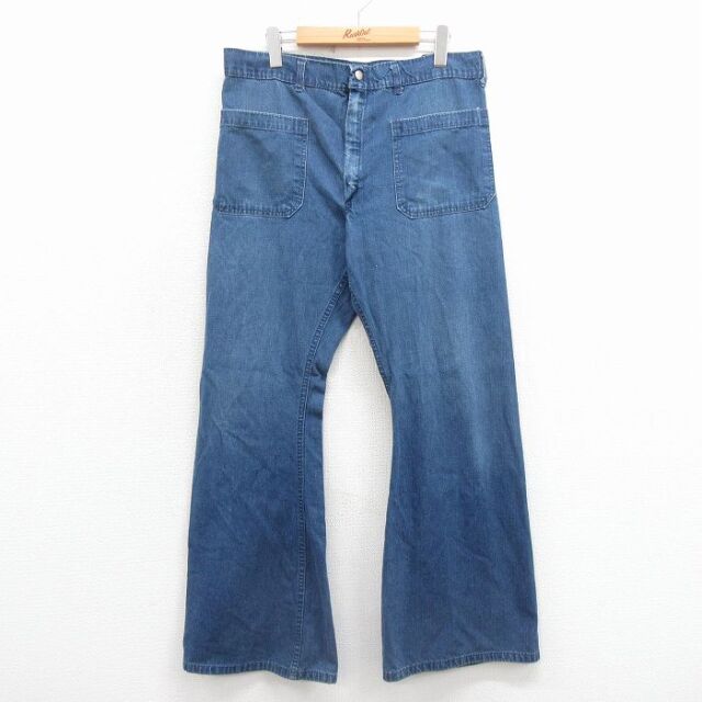 【20%OFF】W35★古着 ジーンズ メンズ 80年代 80s フレア 紺 デニム【spe】 25nov22