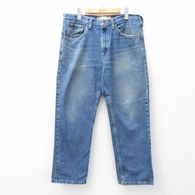 【20%OFF】W35★古着 リー Lee ジーンズ メンズ ヒゲ コットン 紺 デニム 25nov22