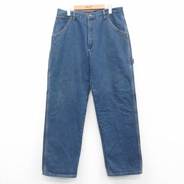 古着通販 W35☆古着 ペインター パンツ メンズ コットン 紺 デニム