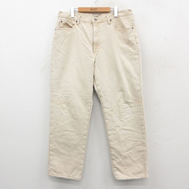 エルエルビーン 00s ジーンズ 内側フリース ベージュ W38 | 古着