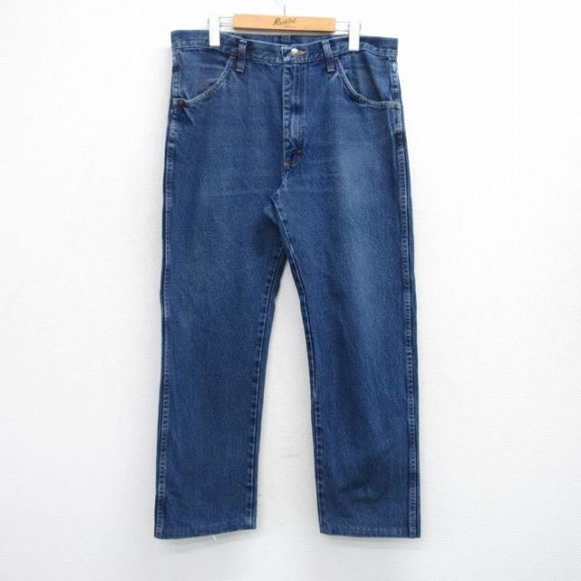 【20%OFF】W35★古着 ラスラー ジーンズ メンズ ヒゲ コットン 紺 デニム 25nov25