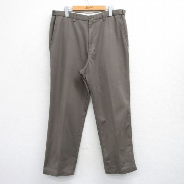 W35★古着 HAGGAR パンツ メンズ 茶 25nov25