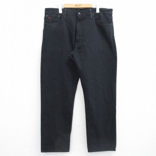 【20%OFF】W37★古着 ラルフローレン ブランド ジーンズ メンズ コットン 黒 デニム 25nov26