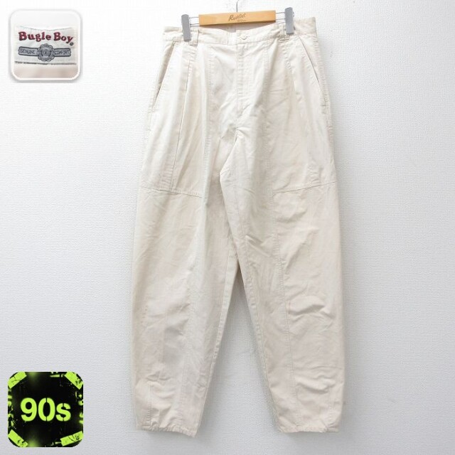 【50%OFF】ビューグルボーイ 90s テーパードパンツ ベージュ W33 | 古着