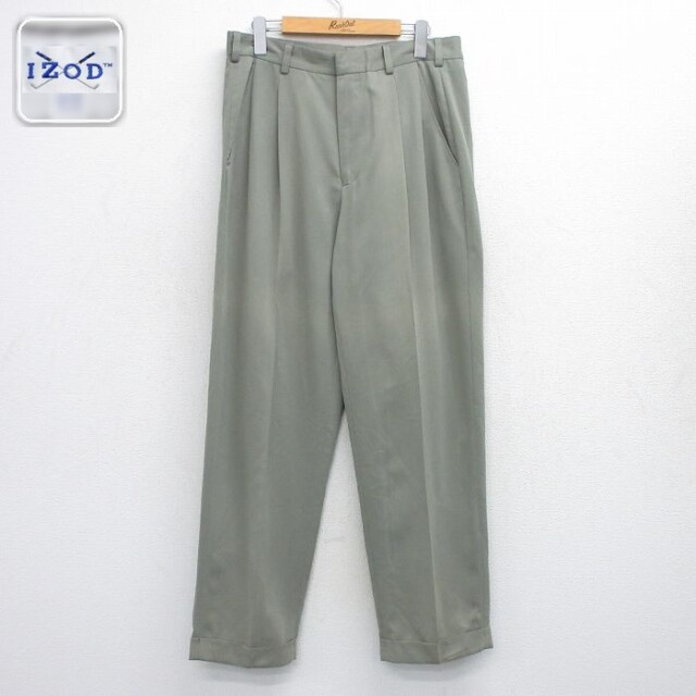 IZOD スラックスパンツ ゴルフ グリーン W32 | 古着
