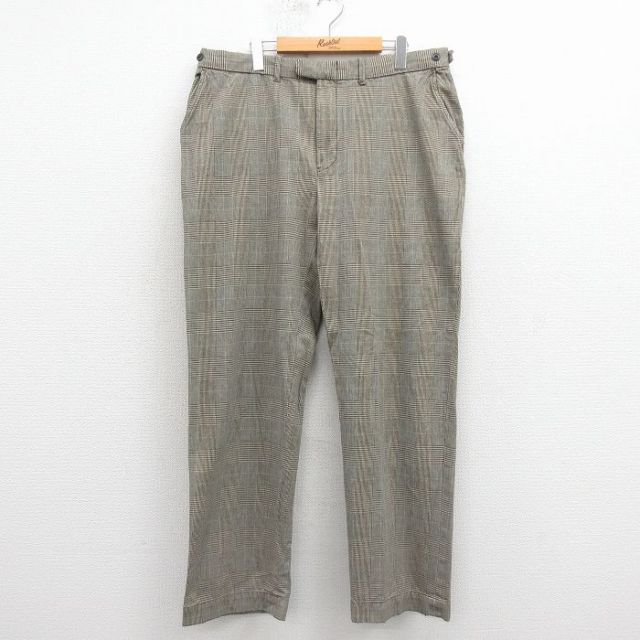 【20%OFF】W37★古着 ラルフローレン ブランド スラックス パンツ メンズ 90年代 90s コットン ベージュ他 チェック【spe】 25dec01