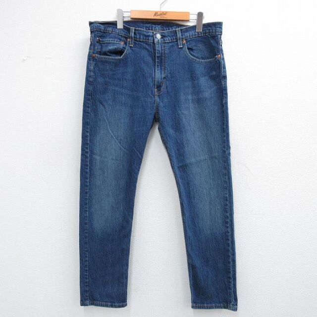 W36★古着 リーバイス Levis 502 ジーンズ メンズ ヒゲ 紺 デニム 25dec04