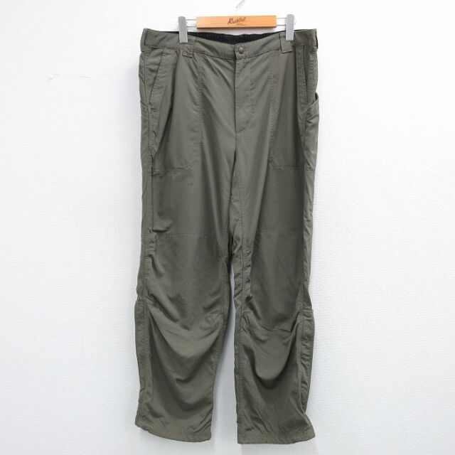 W38★古着 エルエルビーン ナイロン パンツ メンズ 00年代 00s 緑系 25dec04