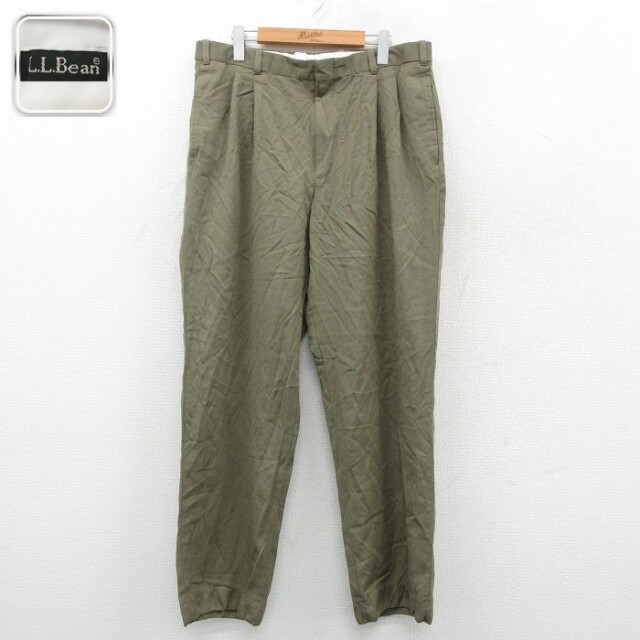 【50%OFF】エルエルビーン W36 スラックス グリーン | 古着