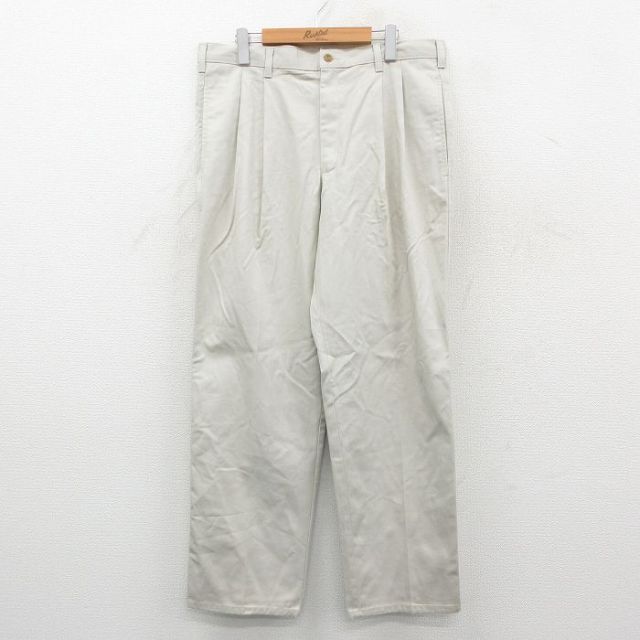 W36★古着 ダックスバック チノ パンツ チノパン メンズ 90年代 90s コットン USA製 薄ベージュ系 25dec08