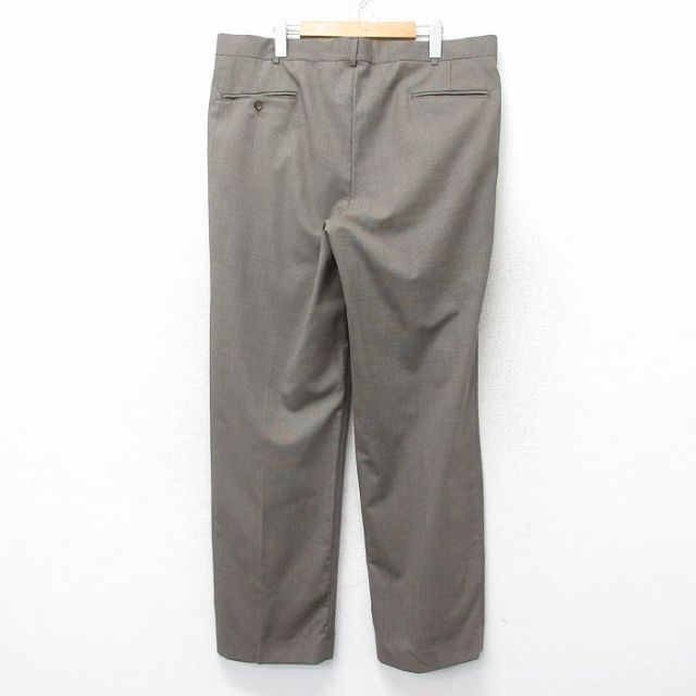 90s ランズエンド ウール ツータックスラックス チャコールグレー