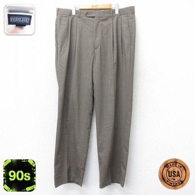 【50%OFF】ランズエンド 90s スラックス ブラウン W37 | 古着