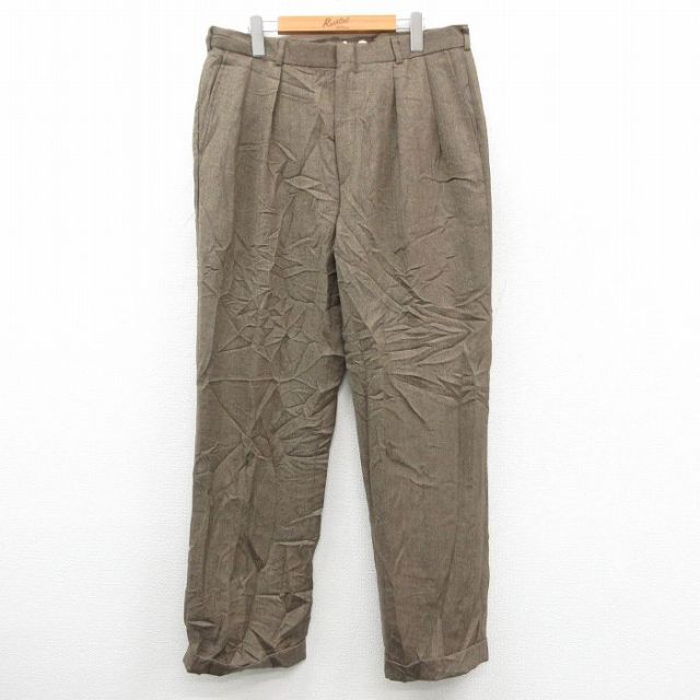 【20%OFF】ランズエンド 90s スラックス ブラウン W36 | 古着