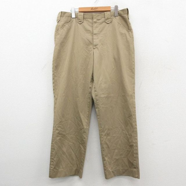 W36★古着 パンツ メンズ 80年代 80s ベージュ 26jan14