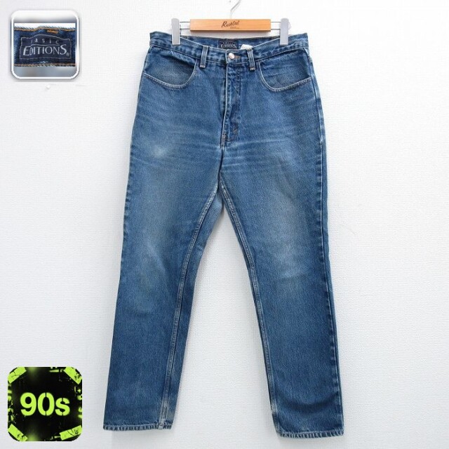 ベーシックエディションズ 90s ジーンズ ヒゲ ネイビー W31 | 古着