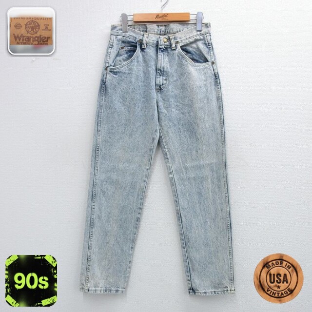 【50%OFF】ラングラー 90s ジーンズ ケミカルウォッシュ ネイビー W28 | 古着