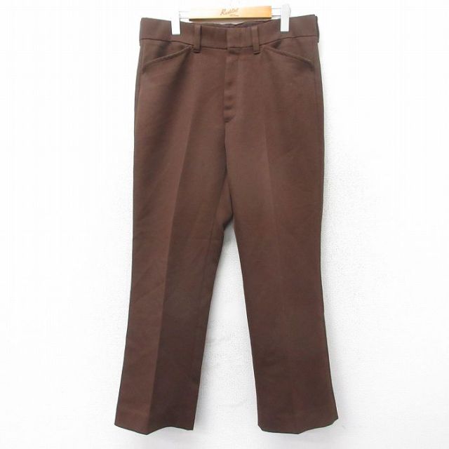 古着通販 W35☆古着 FARAH スラックス パンツ メンズ 80年代 80s 茶