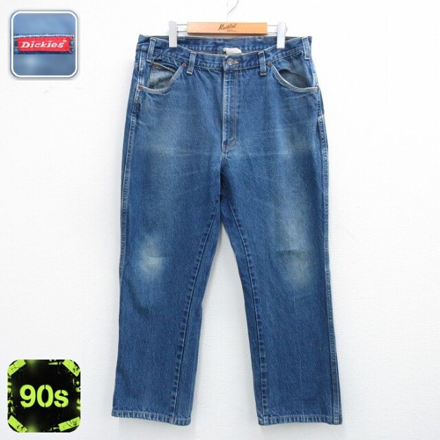ディッキーズ 90s ジーンズ ヒゲ ネイビー W38 | 古着