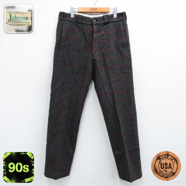 【50%OFF】90s パンツ チェック グレー W34 | 古着