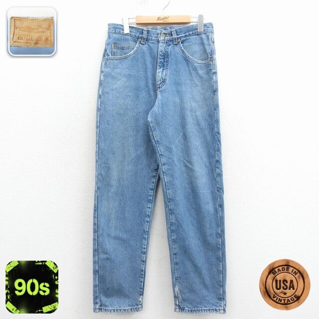 【50%OFF】エルエルビーン 90s ジーンズ 内側フランネル ネイビー W31 | 古着