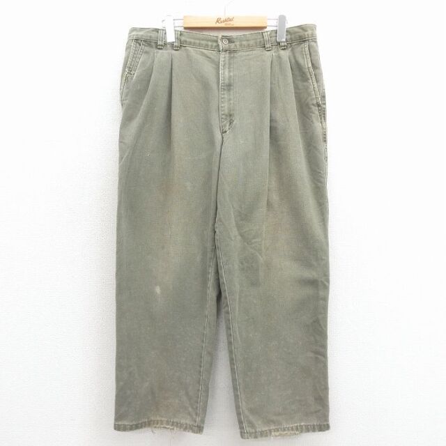 W38★古着 ドッカーズ パンツ メンズ 90年代 90s コットン USA製 薄緑 26feb02