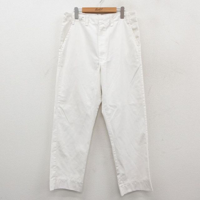 W34★古着 パンツ メンズ 90年代 90s USA製 白26feb03