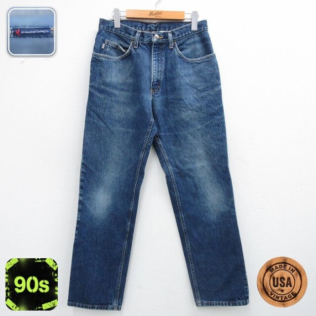 【50%OFF】ジーンズ メンズ 90s ヒゲ コットン USA製 紺 デニム 実寸W30 | 古着