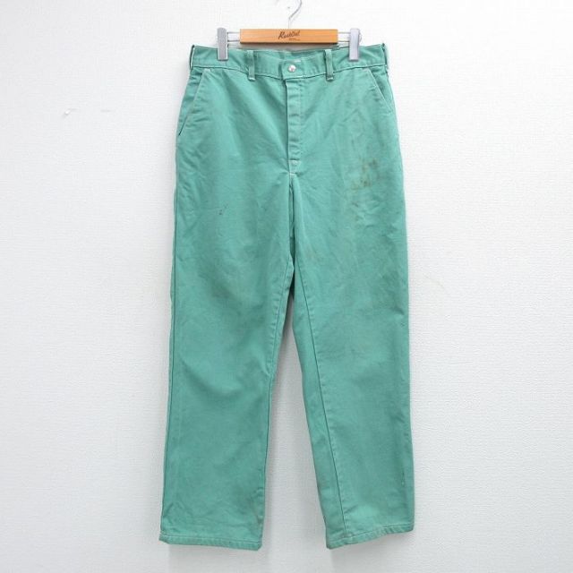 【20%OFF】80s ワークパンツ 青緑 W32 | 古着