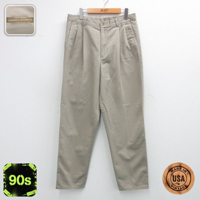 【50%OFF】HAGGAR 90s パンツ ベージュ 実寸W34 | 古着