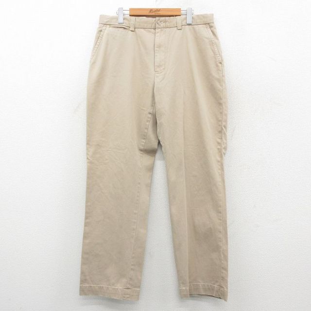 W34★古着 ラルフローレン ブランド チノ パンツ チノパン メンズ 90年代 90s コットン ベージュ 26feb07
