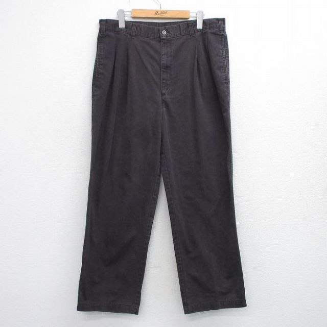 W36★古着 ドッカーズ パンツ メンズ 90年代 90s コットン USA製 こげ茶 26feb13