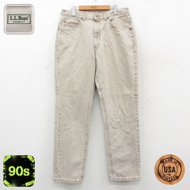 【50%OFF】エルエルビーン 90s ジーンズ ベージュ W35 | 古着
