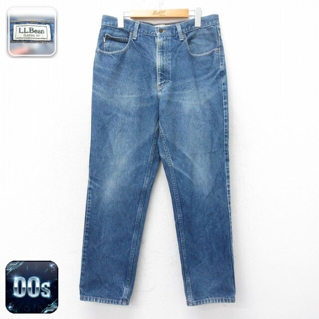 【50%OFF】エルエルビーン 00s ジーンズ ヒゲ ネイビー W33 | 古着
