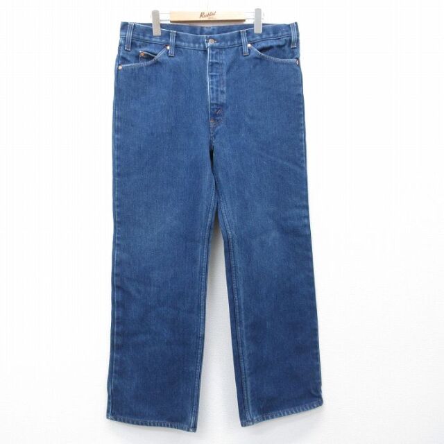 【20%OFF】W37★古着 ジーンズ メンズ 80年代 80s コットン 紺 デニム 内側フリース【spe】 26feb20