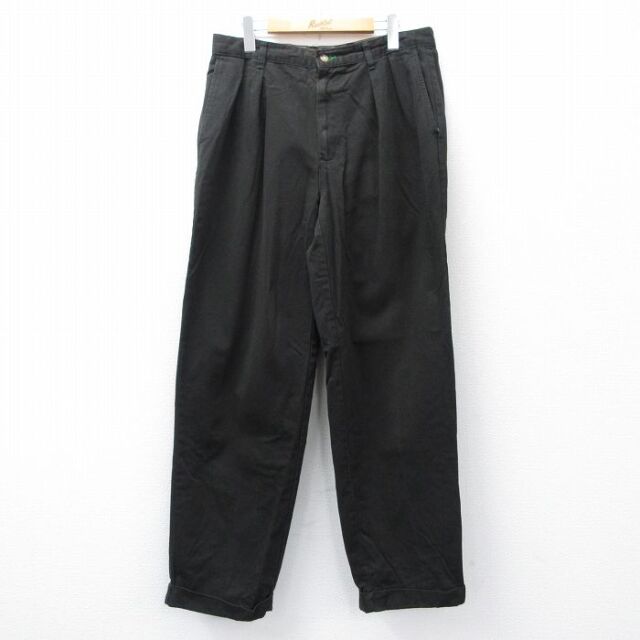 【20%OFF】トミーヒルフィガー 90s パンツ ワンポイントロゴ ブラック W33 | 古着