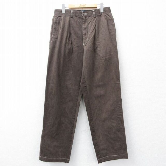 W32★古着 ラルフローレン ブランド チノ パンツ チノパン メンズ 90年代 90s ANDREW コットン こげ茶 26feb20